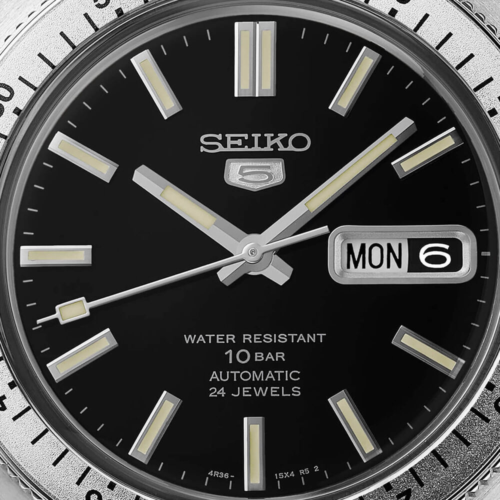 Seiko 5 Sports ‘Gene Kranz’ Recreation Limited Edition 38.2mm Black Dial Steel Bracelet Watch image number 1