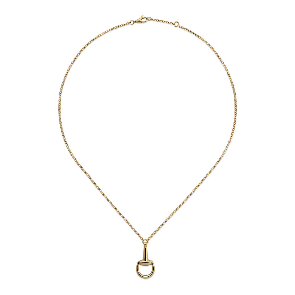 Gucci Horsebit 18k Yellow Gold Pendant Chain Necklace
