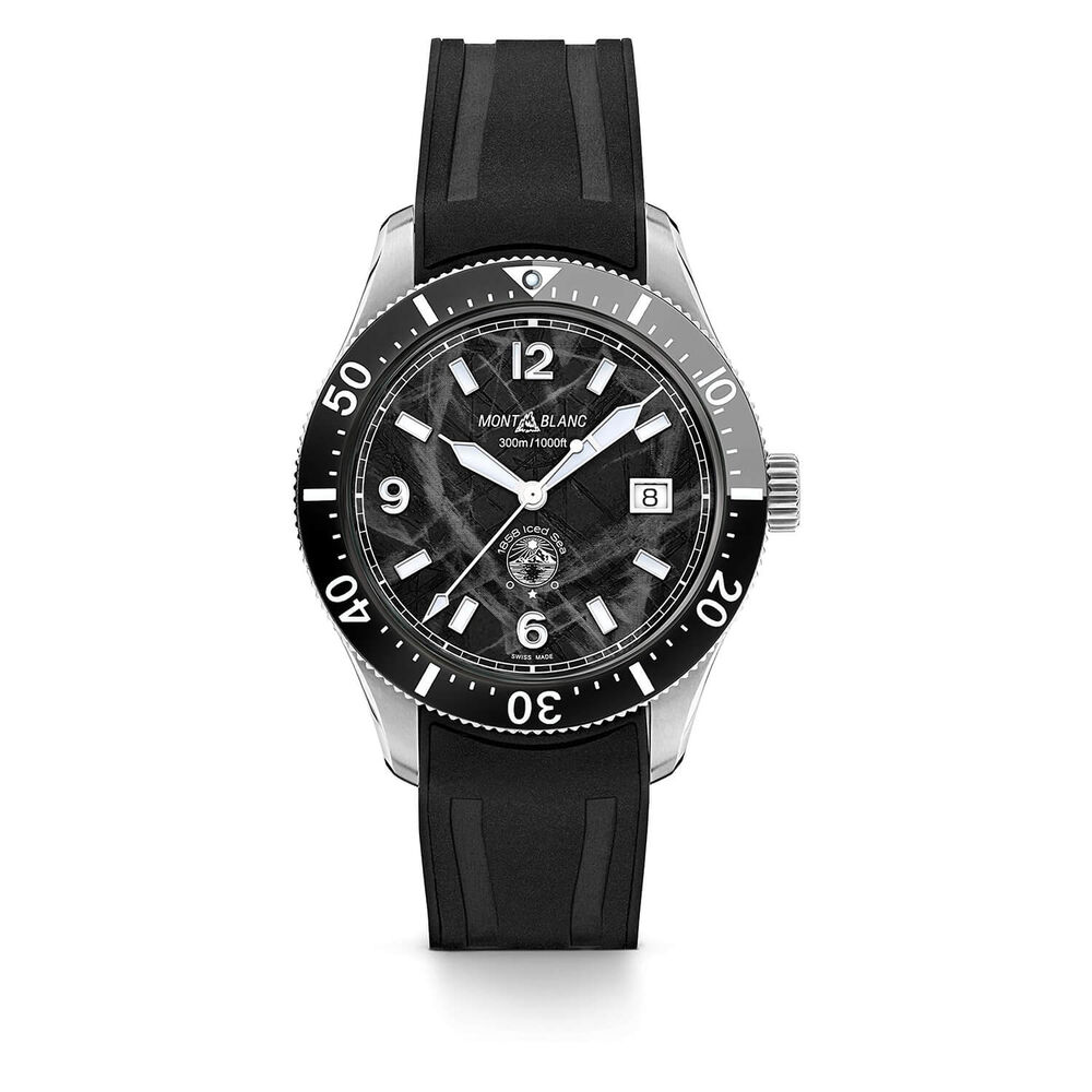 Montblanc 1858 Iced Sea 41mm Black Dial & Rubber Strap Watch image number 0