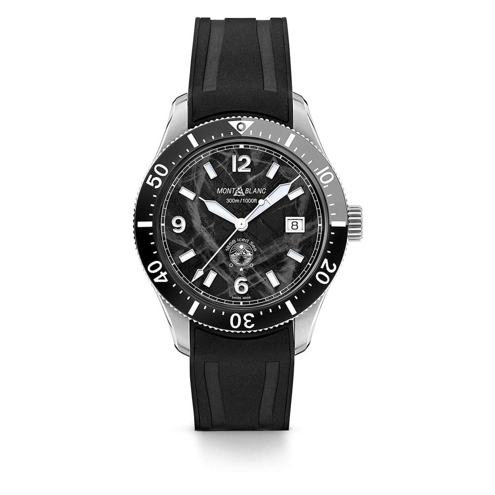 Montblanc 1858 Iced Sea 41mm Black Dial & Rubber Strap Watch