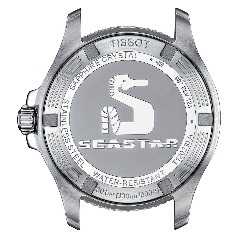Tissot Seastar 1000 36mm Quartz Black Dial Yellow Gold PVD Case Steel Bracelet Watch image number 2