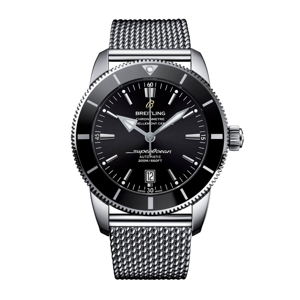 Breitling Superocean Heritage II 46 Black Dial Steel Bracelet