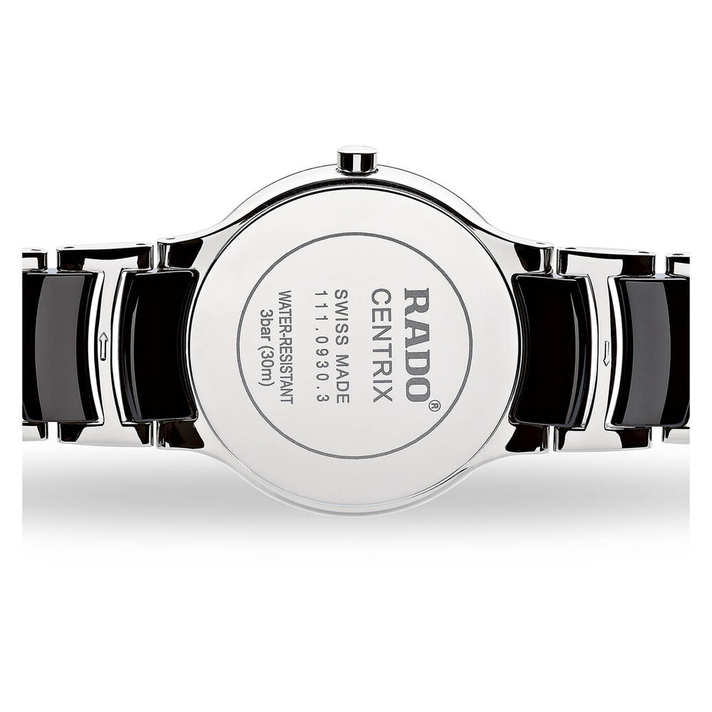 Rado Centrix ladies' diamond dial ceramic and stainless steel bracelet watch image number 2
