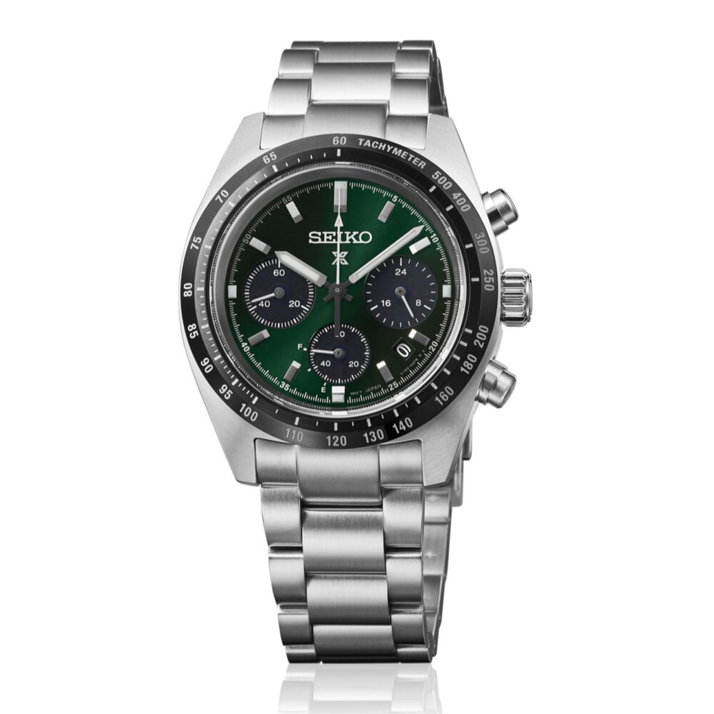 Seiko Prospex ‘Deep Green’ Speedtimer Solar Chronograph 39mm Green Dial Steel Case Watch image number 2