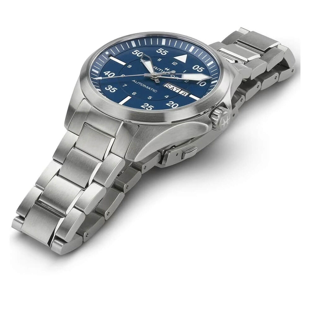 Hamilton Khaki Aviation Pilot Automatic 42mm Blue Dial Steel Bracelet Watch image number 2