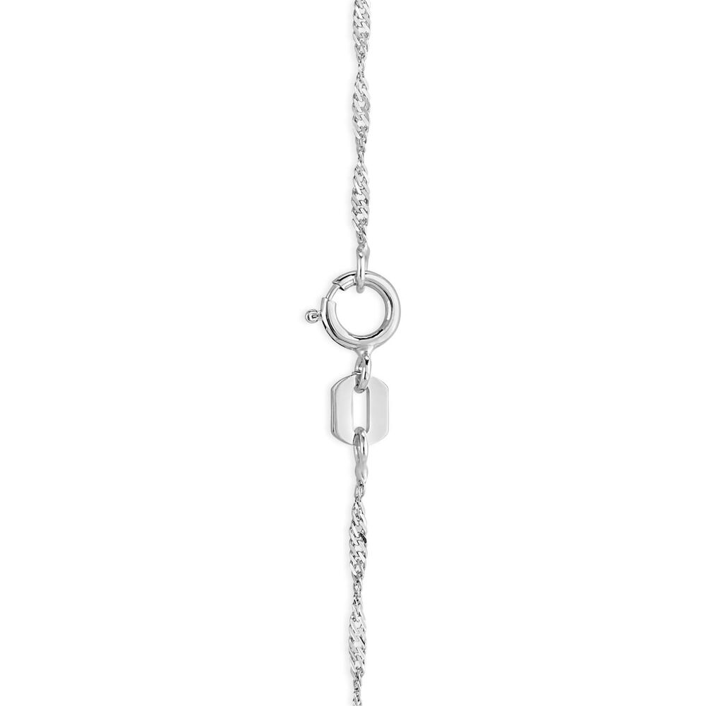 9ct White Gold Sparkle 18' Sing Chain Necklace image number 1