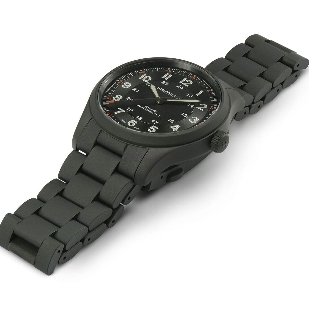 Hamilton Khaki Field 38mm Black Dial Titanium Case Watch