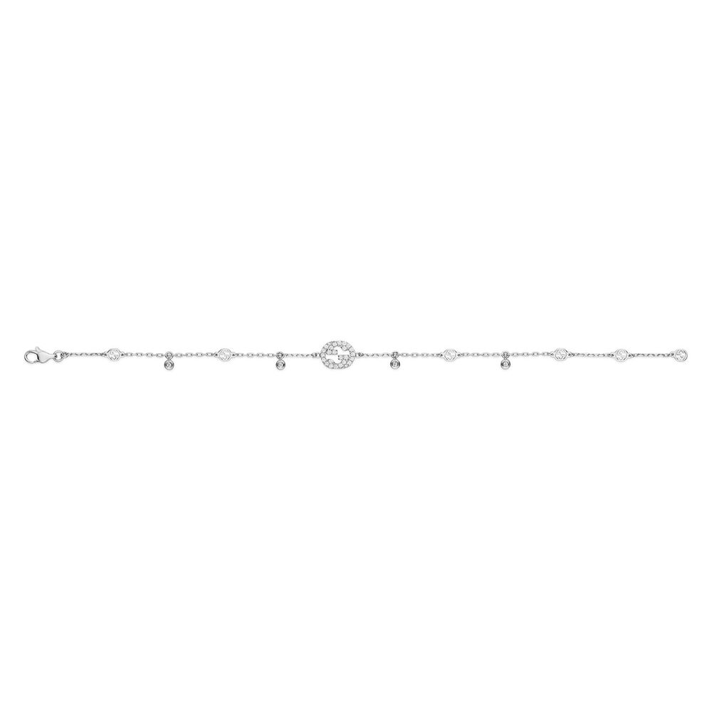 Gucci Interlocking White Gold Diamond Bracelet (Size M, 6.7")
