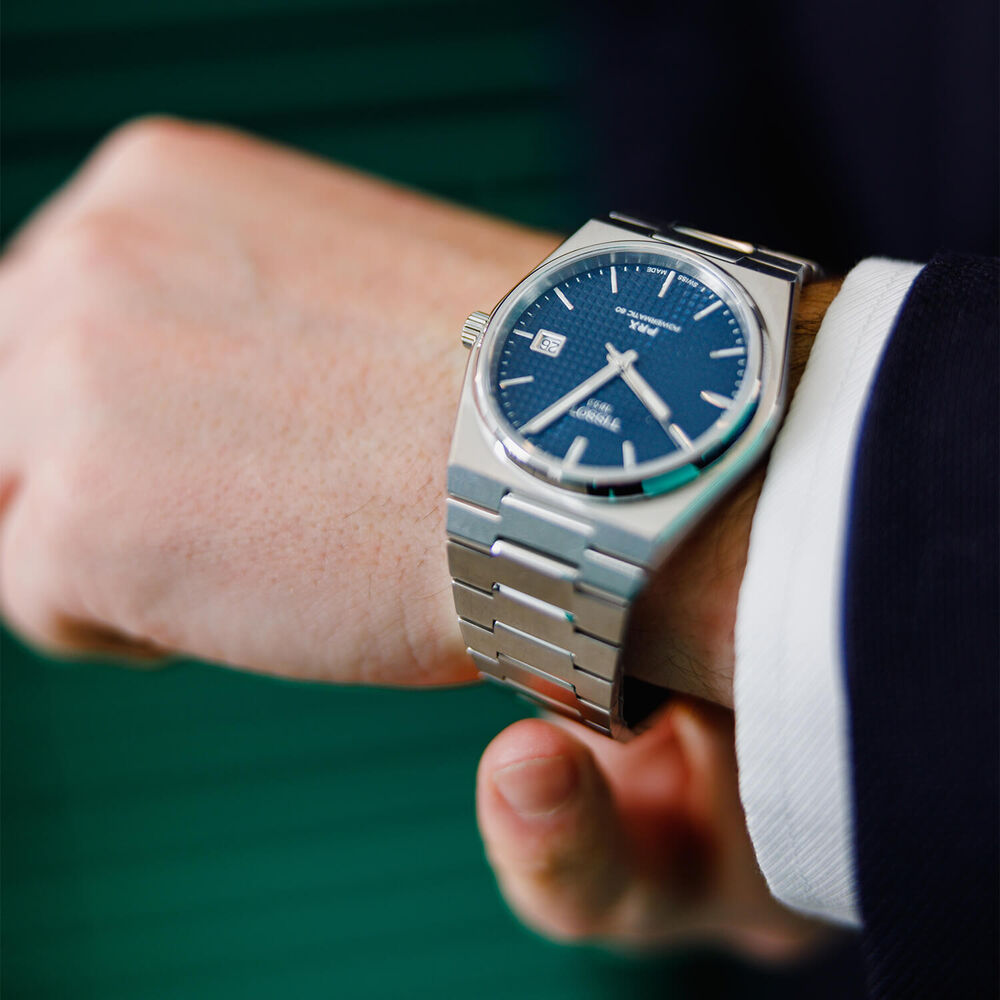 Tissot PRX 40mm Powermatic 80 Blue Dial Steel Case Bracelet Watch image number 4