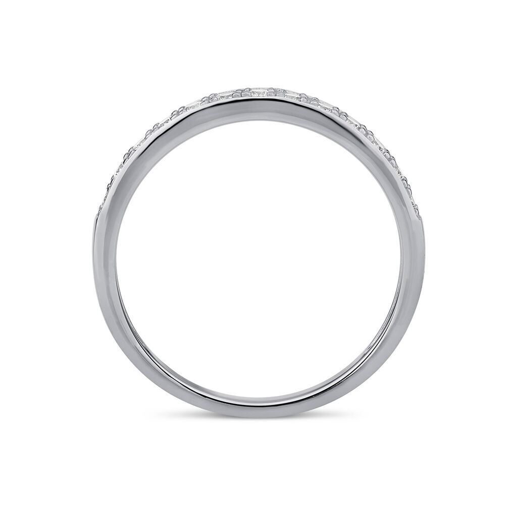 9ct White Gold Pav&eacute; Set Cubic Zirconia Eternity Ring