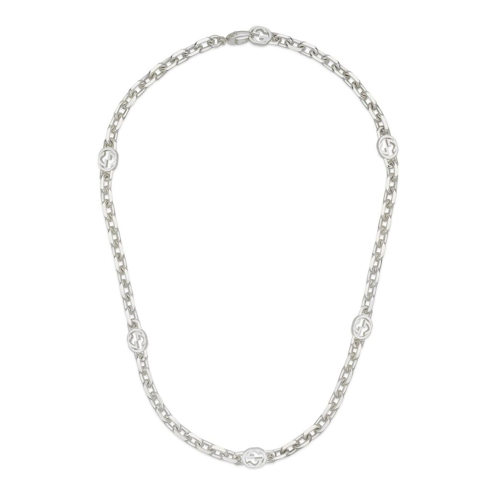 Gucci Interlocking Sterling Silver 50cm Necklet