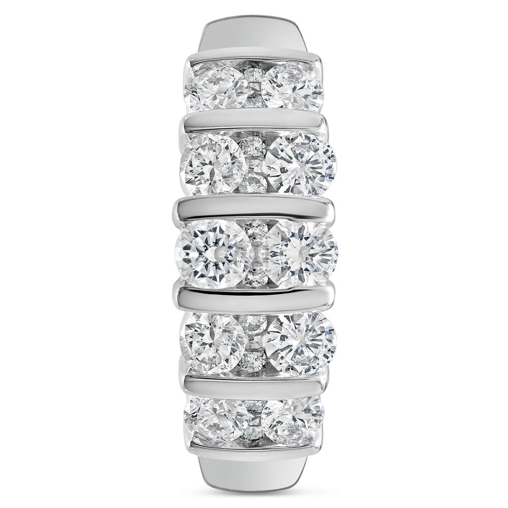 18ct white gold 1.00 carat diamond bar-set ring image number 1