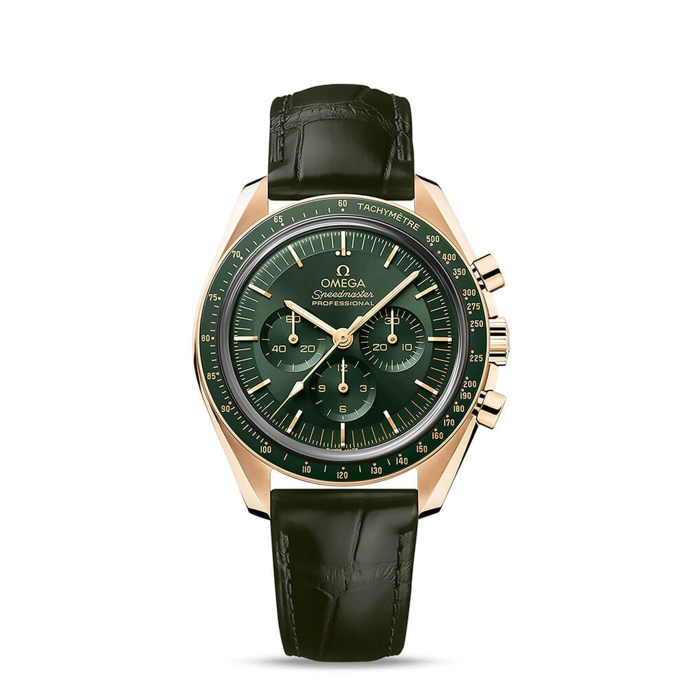 OMEGA Speedmaster Moonwatch Professional Co-Axial Master Chronometer 42mm Green Dial Strap Watch image number 0