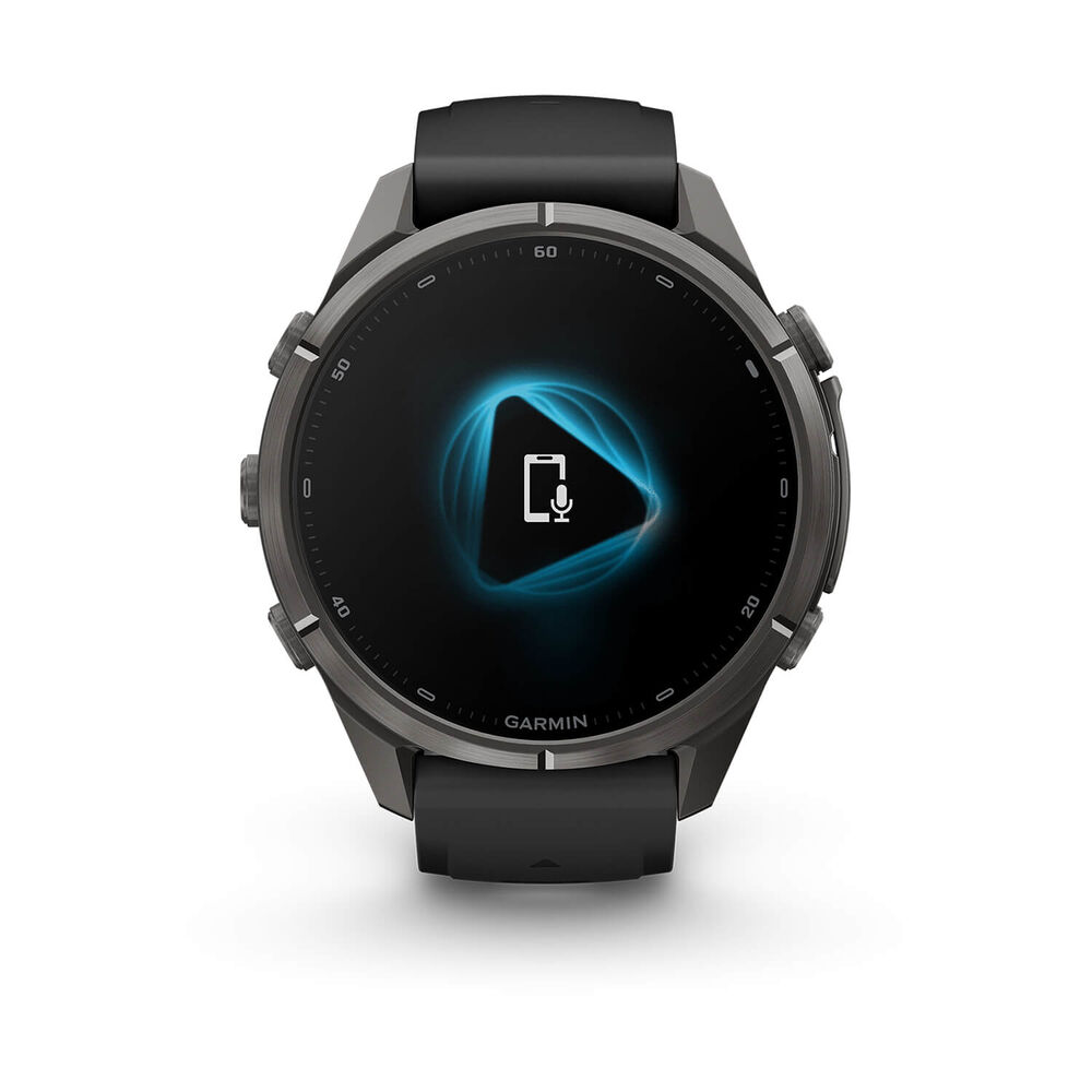 Garmin fenix 9 Pro 43mm Carbon Gray DLC Titanium Black/Pebble Grey Silicone Strap Watch