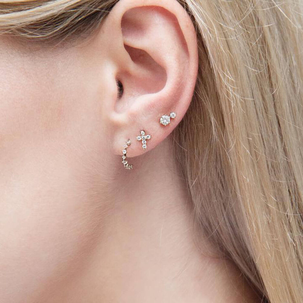 CARAT* London 9ct Rose Gold Cami Single Hoop Earring image number 3