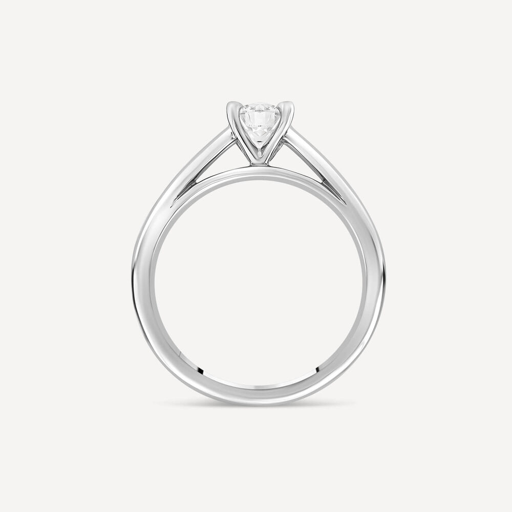 Platinum 0.41ct Round Diamond Four Claw Solitaire Ring image number 3