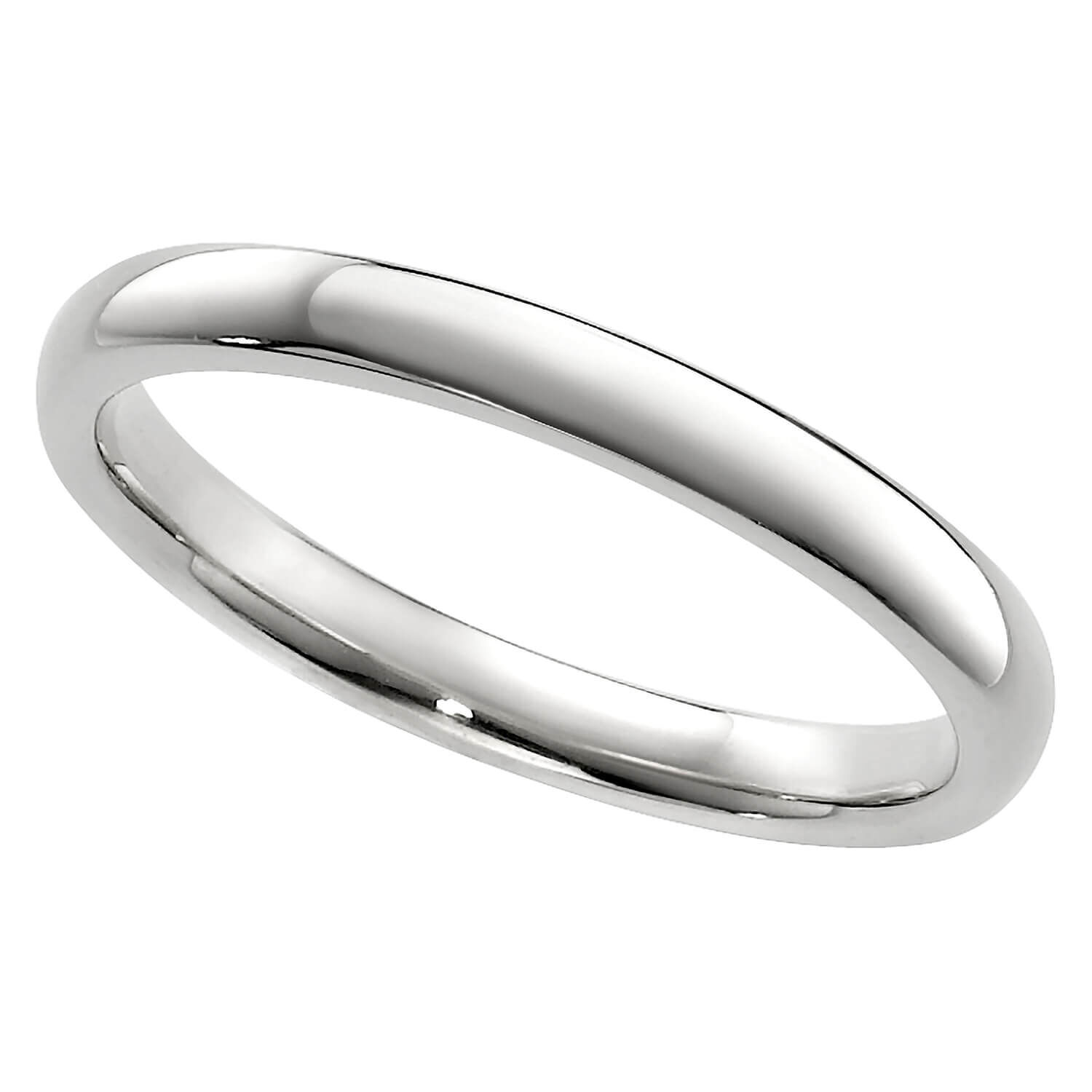 Ladies 9ct white gold 2mm superior court wedding ring