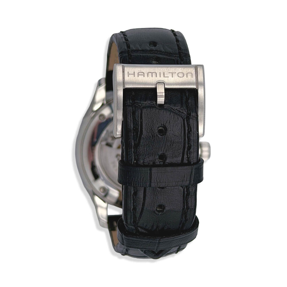 Pre-Owned Hamilton Jazzmaster Skeleton Auto 40mm Black Dial Black Strap Watch