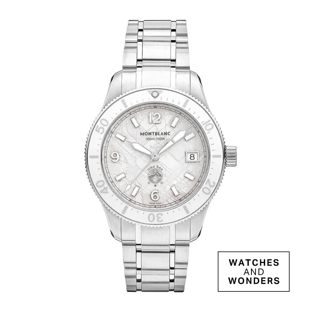Montblanc Iced Sea Automatic Date 0 Oxygen 41mm White Dial Steel Bracelet Watch image number 0