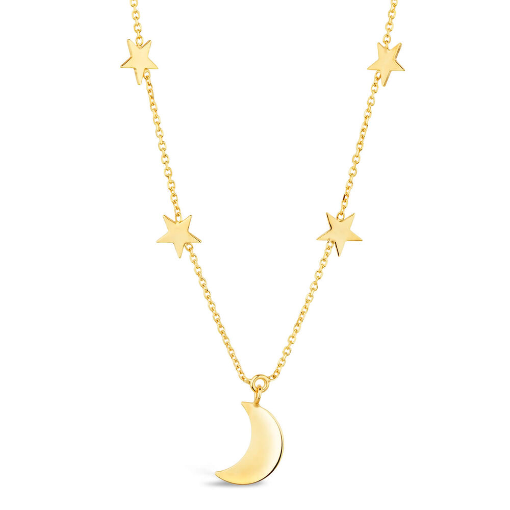 9ct Moon and Stars Necklet image number 0