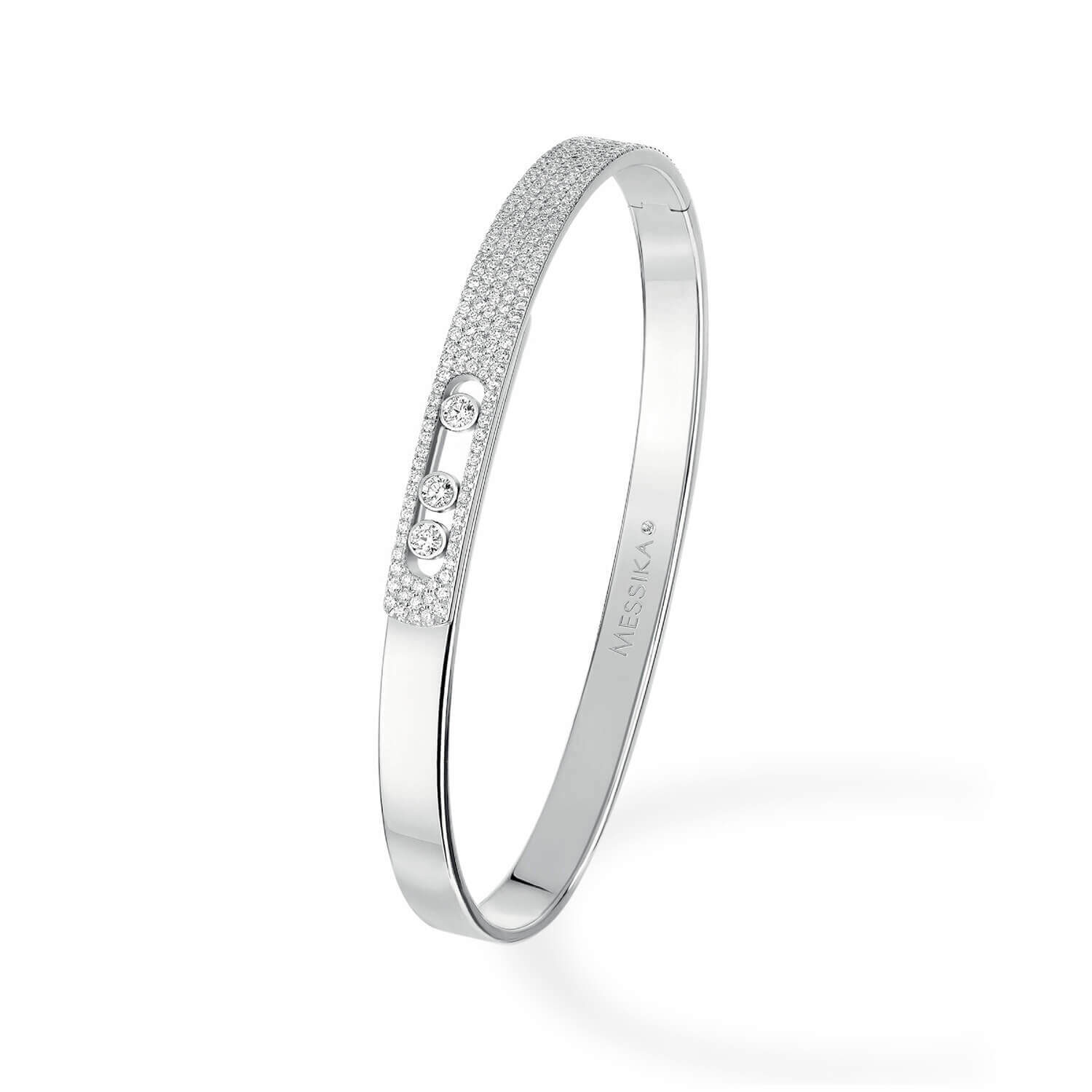 Messika Move Noa 18ct White Gold 0.11ct Bracelet Size L