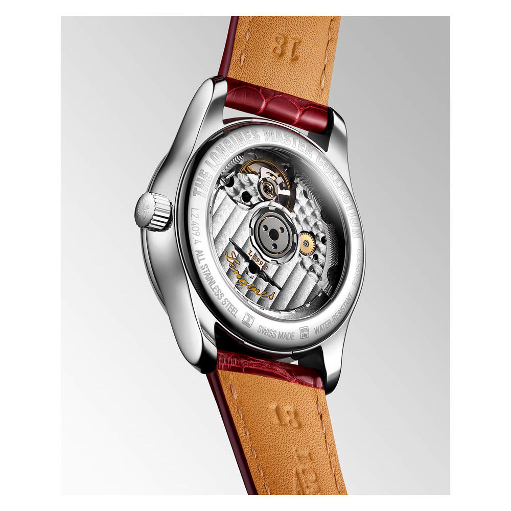 Longines Master Collection Collection Moonphase 34MM Mop Dial Steel Case Red Watch image number 1