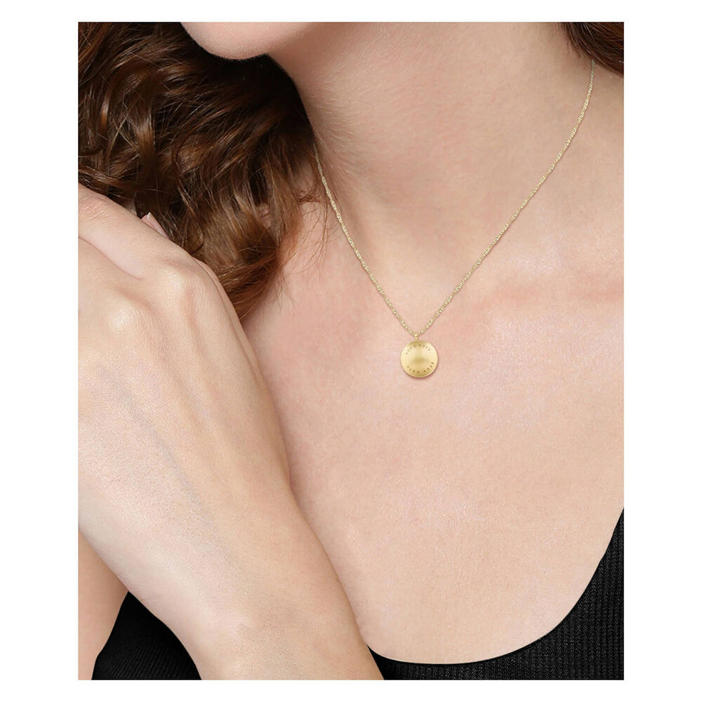 BOSS Ladies Medallion Collection Yellow Gold Plated Adjustable Necklace image number 4