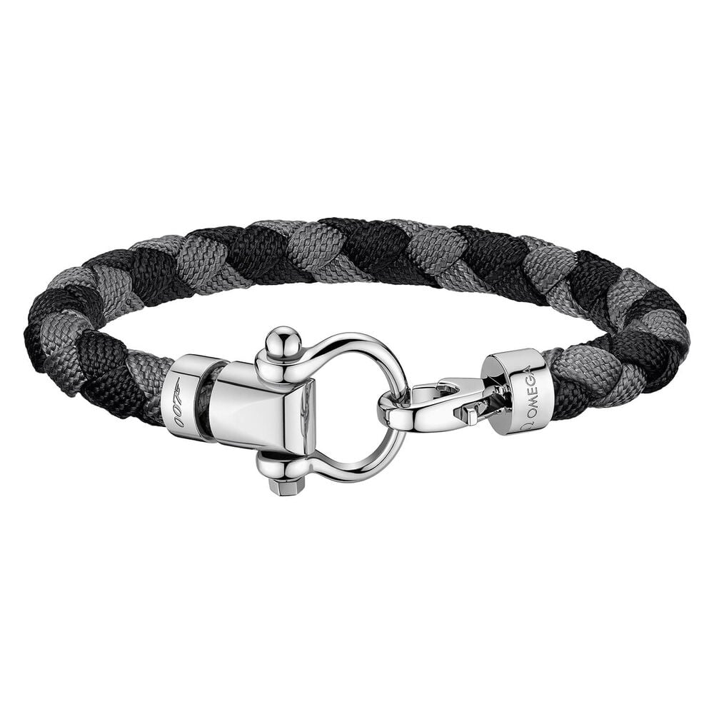 OMEGA Black & Grey Nylon 007 Large Sailing Bracelet image number 0