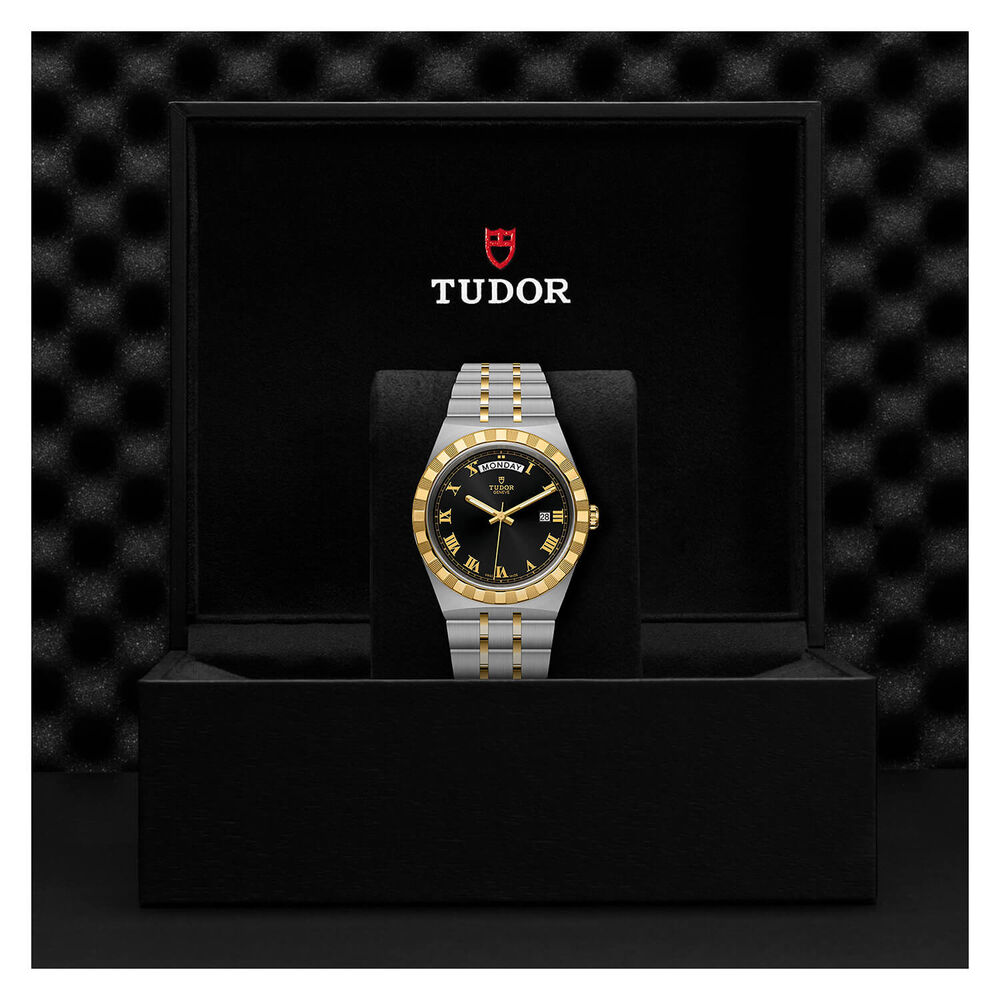 TUDOR Royal 41mm Black Roman Numerals Yellow Gold Day Date Case Watch image number 3
