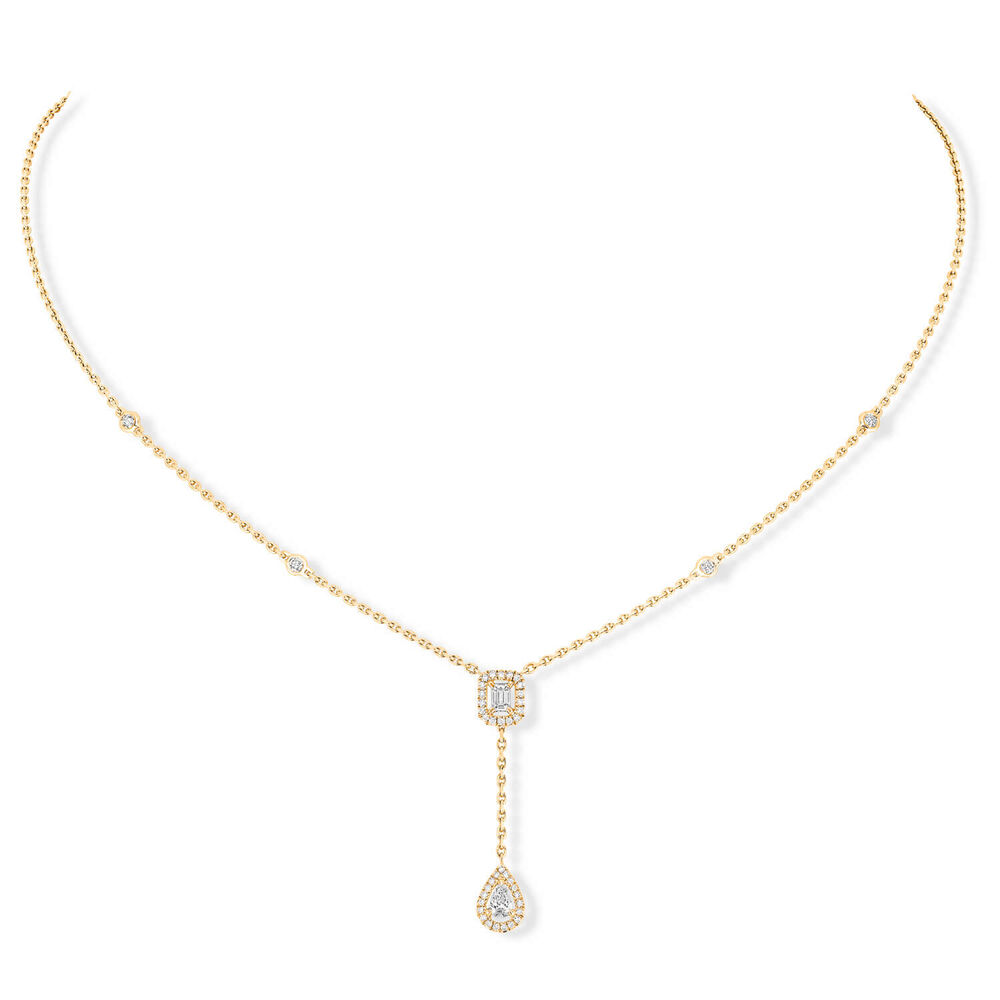 My Twin 18ct Yellow Gold 0.36ct Diamond Tie Necklace image number 1