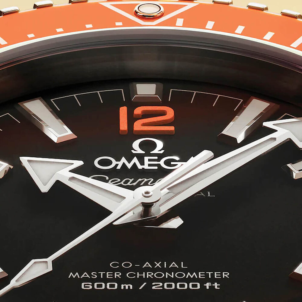 OMEGA Seamaster Planet Ocean 600M 42mm Black Dial Orange Bezel Steel Bracelet Watch image number 5