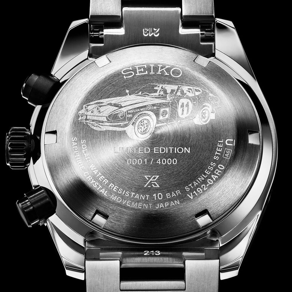 Seiko Prospex Solar Speedtimer x DATSUN Fairlady Z Limited Edition 41.4mm Dial Bracelet Watch image number 8
