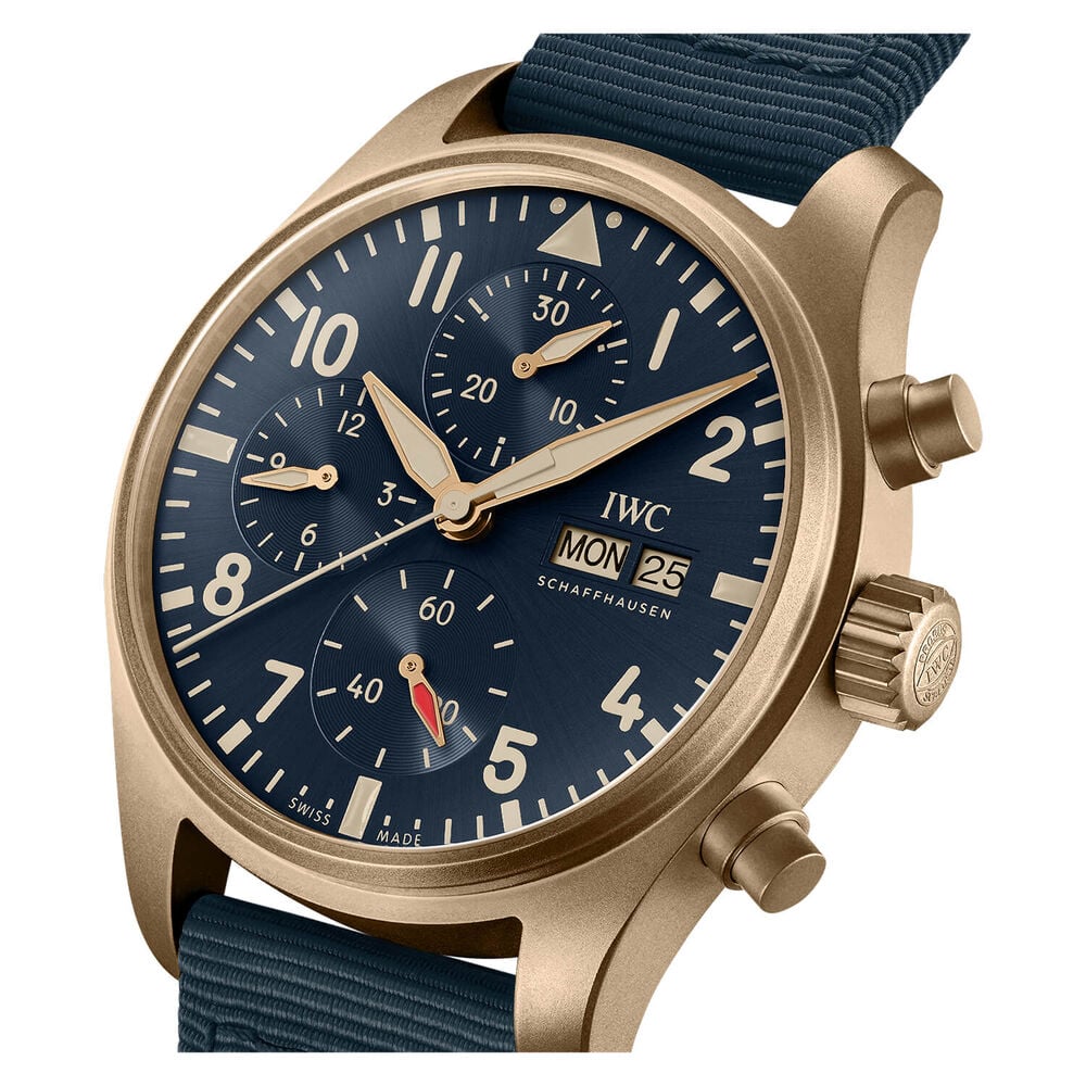 IWC Schaffhausen 41mm Bronze Case Blue Dial& Strap Watch