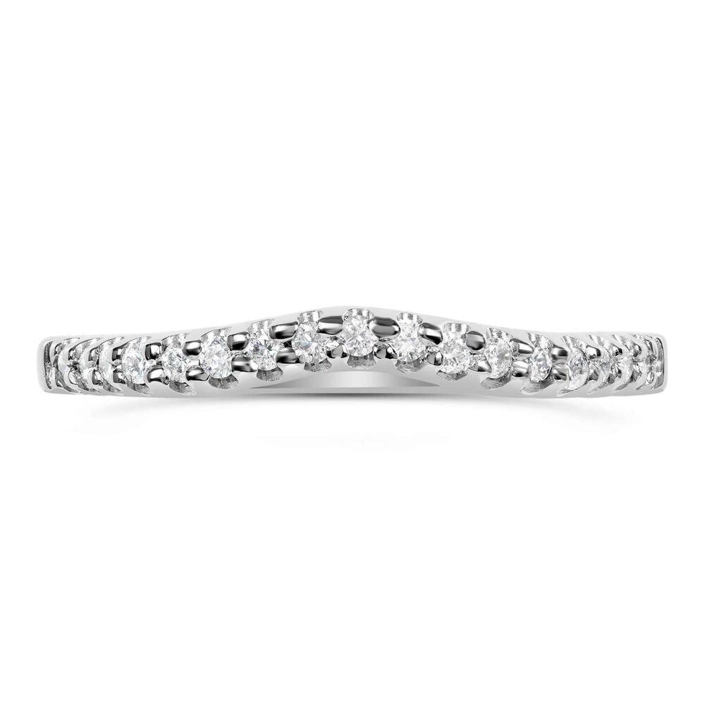 Ladies' 18ct white gold 0.16 carat diamond shaped 2mm wedding ring image number 4