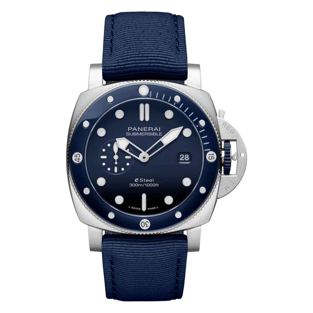 Panerai Submersible QuarantaQuattro ESteel™ Blu Profondo 44mm Blue Dial Strap Watch image number 0