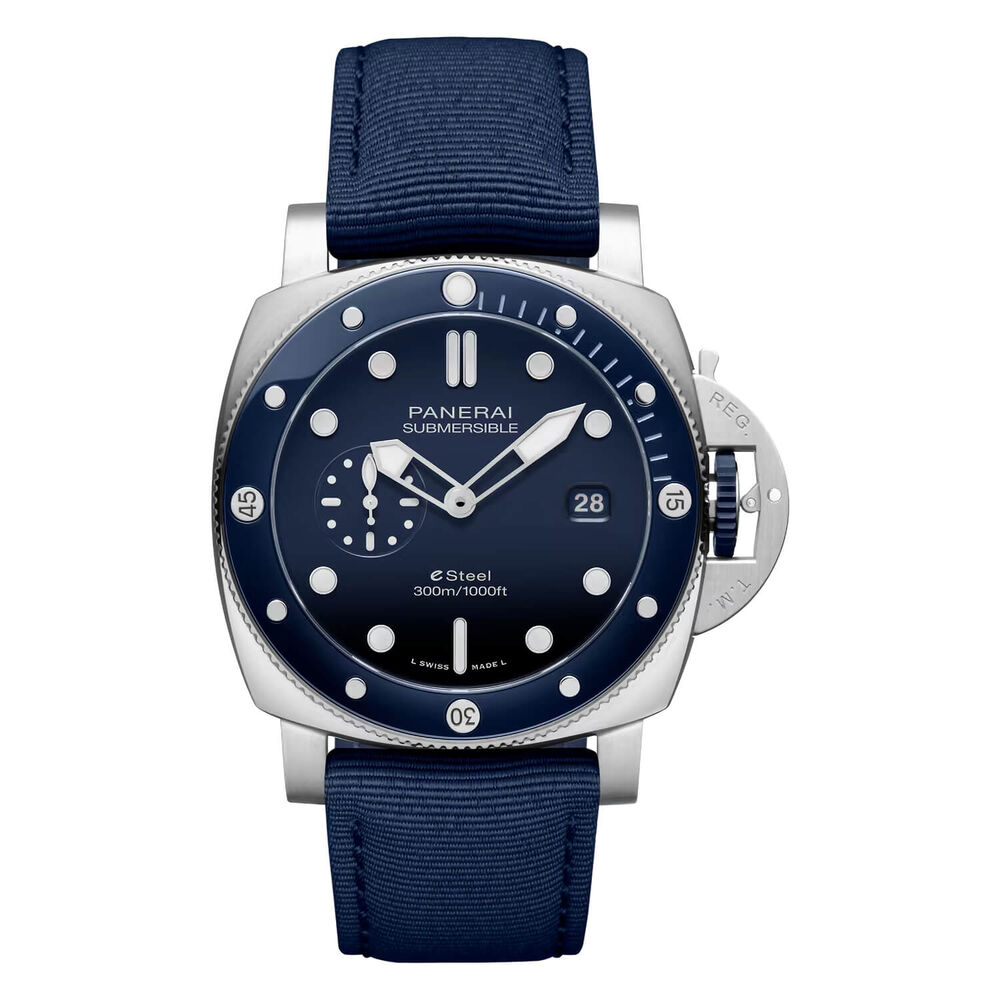 Panerai Submersible QuarantaQuattro ESteel™ Blu Profondo 44mm Blue Dial Strap Watch