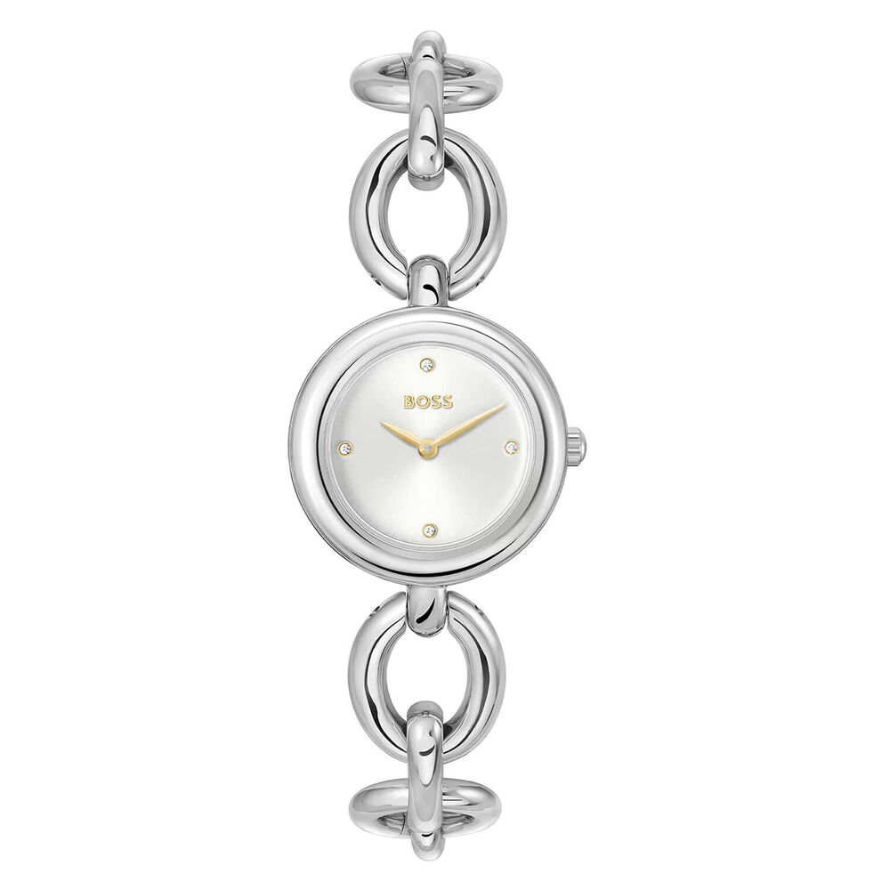 BOSS Live 28mm Silver Dial Silver Tone Steel Bracelet Watch image number 0