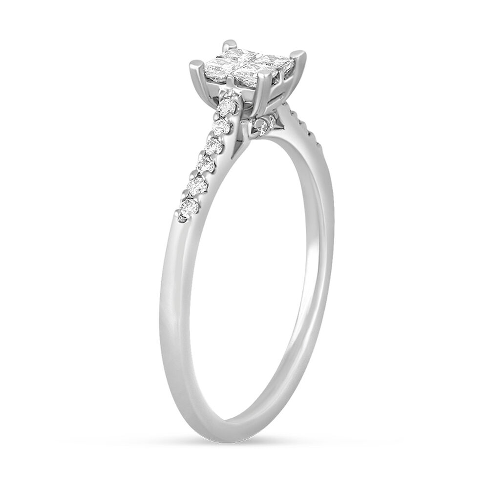 Timeless 9ct white gold 0.33 carat princess cut diamond ring image number 3