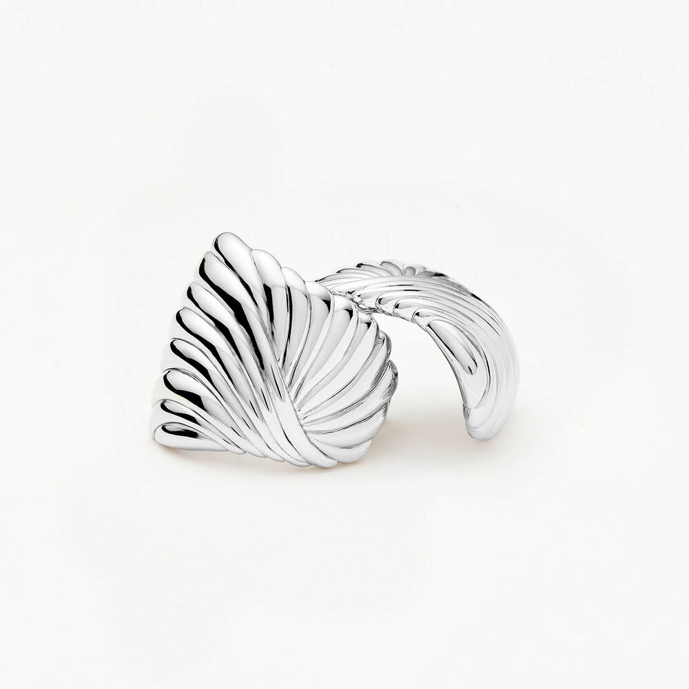 Missoma Silver Plated Brass Ripple Stud Earrings