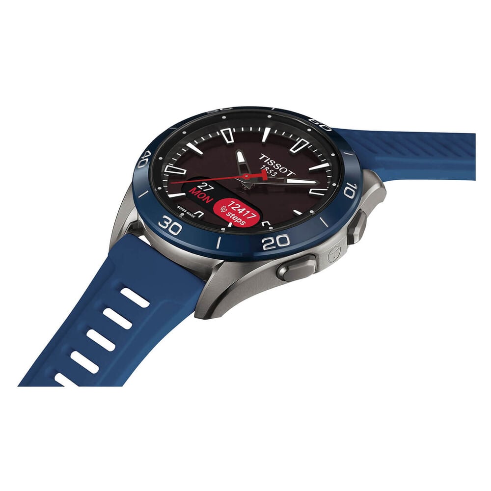 Tissot T-Touch Connect Sport 43.75mm Black Dial Blue Rubber Strap Watch image number 1
