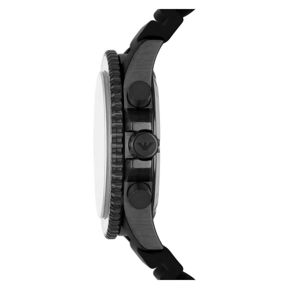 Emporio Armani Diver 43mm Black Dial Black Rubber Strap Watch image number 2