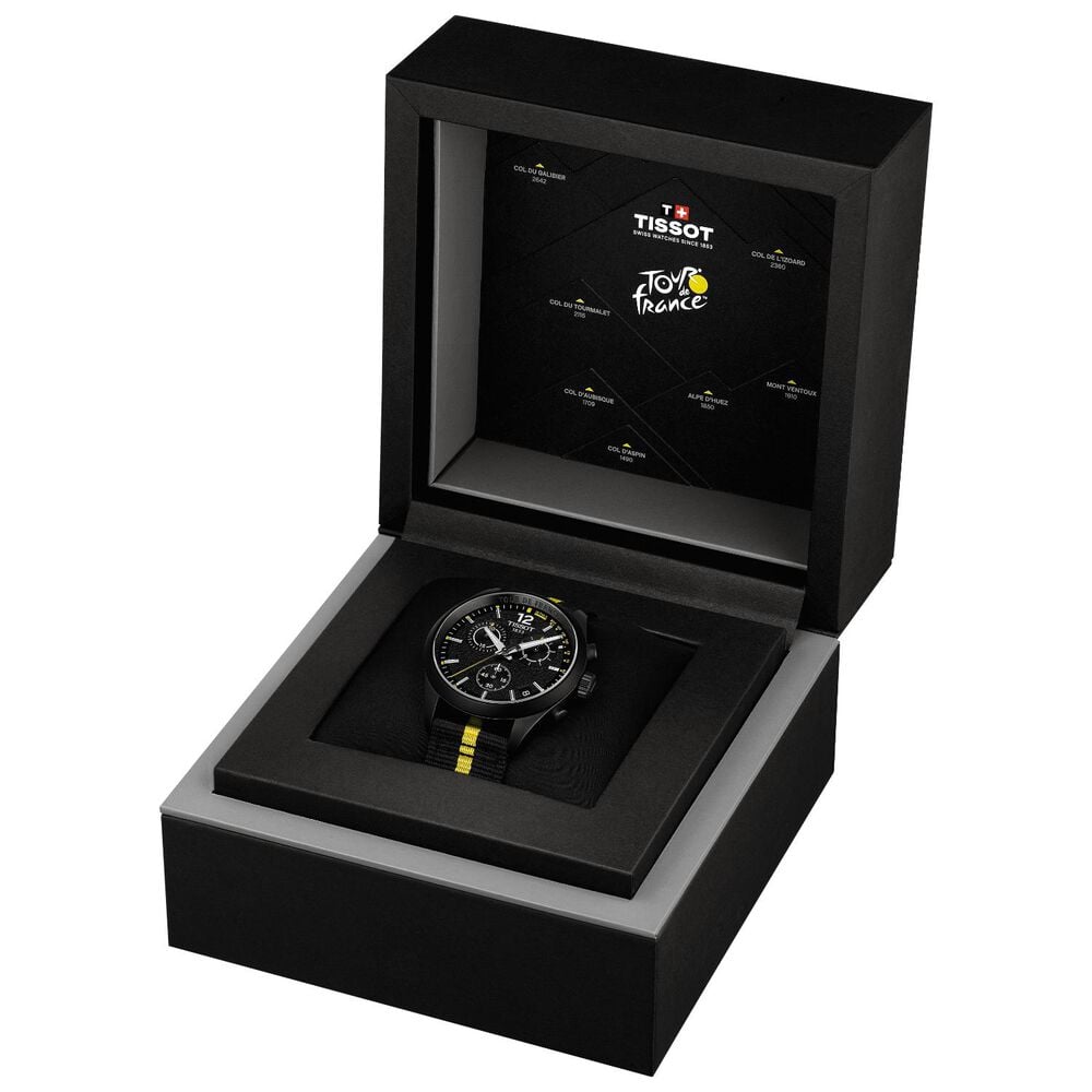 Tissot PR 100 Tour de France 2026 40mm Black Dial Fabric Strap Watch