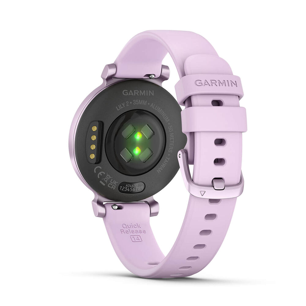 Garmin Lily® 2 Metallic Lilac Bezel & Silicone Strap Watch image number 4