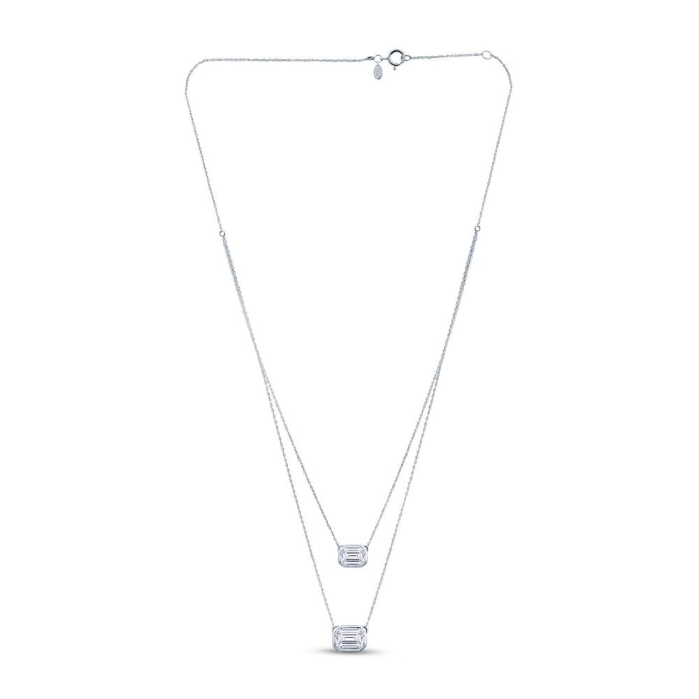 Born Contour 9ct White Gold 0.40ct Emerald Lab Grown Diamond Double Necklet
