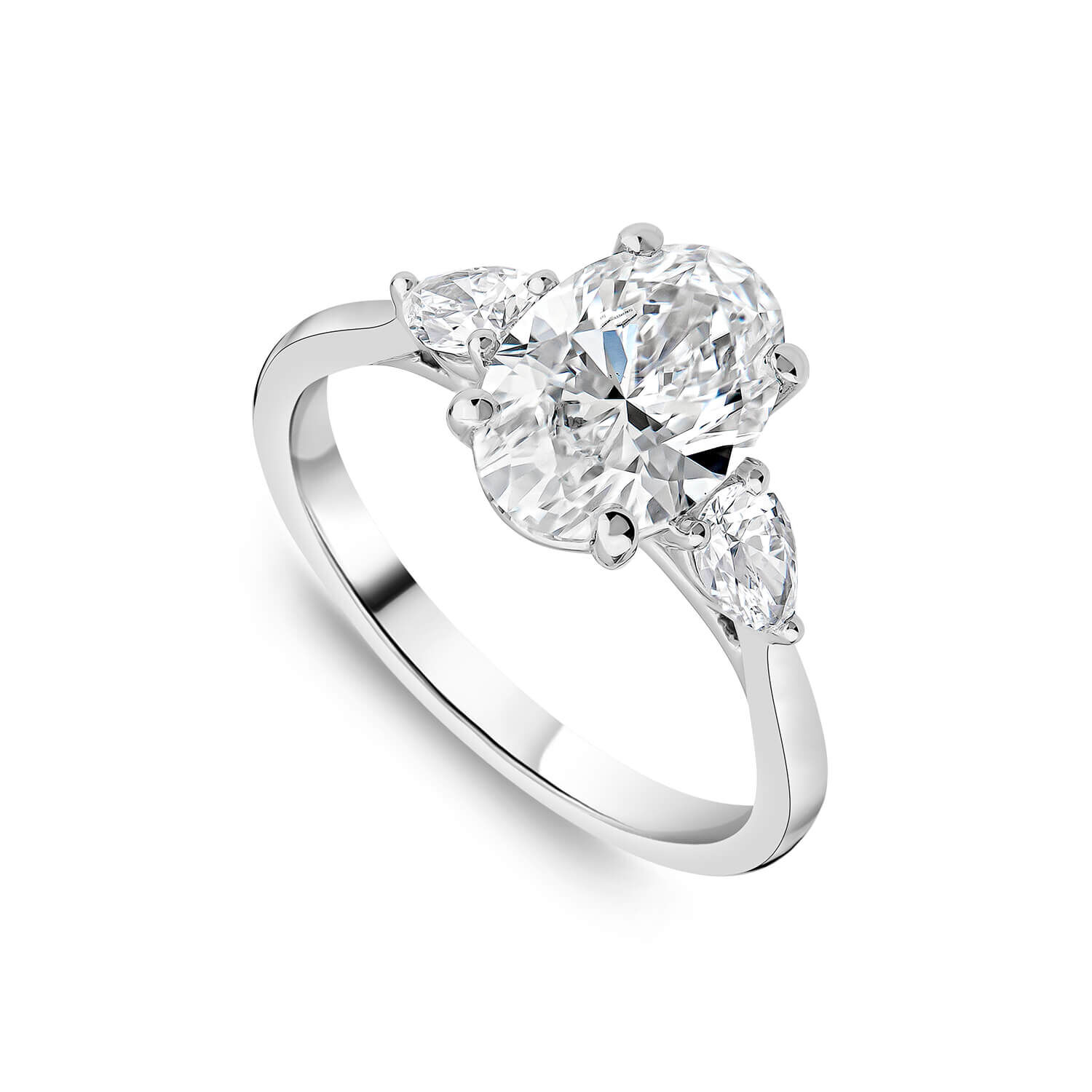 Three stone engagement ring thin band hotsell