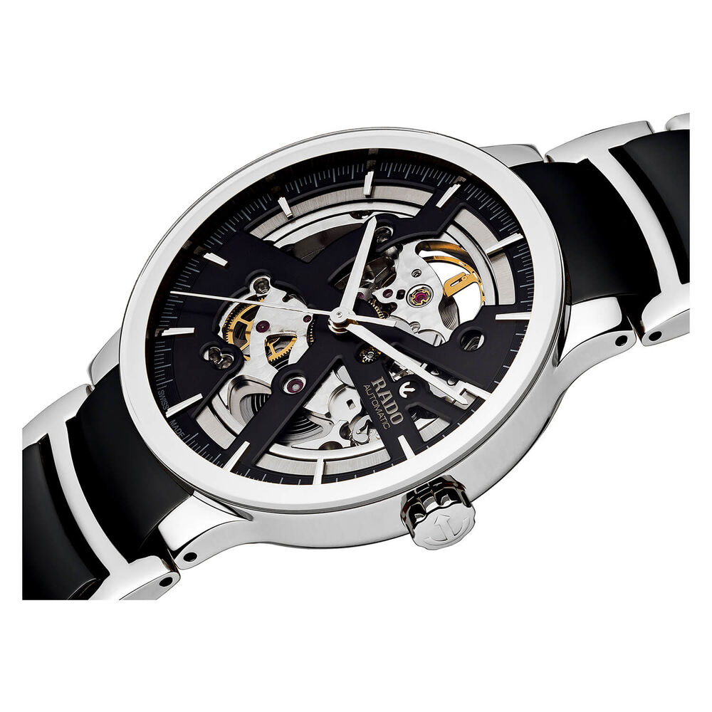 Rado Centrix Automatic Skeleton Black Ceramic and Steel Watch