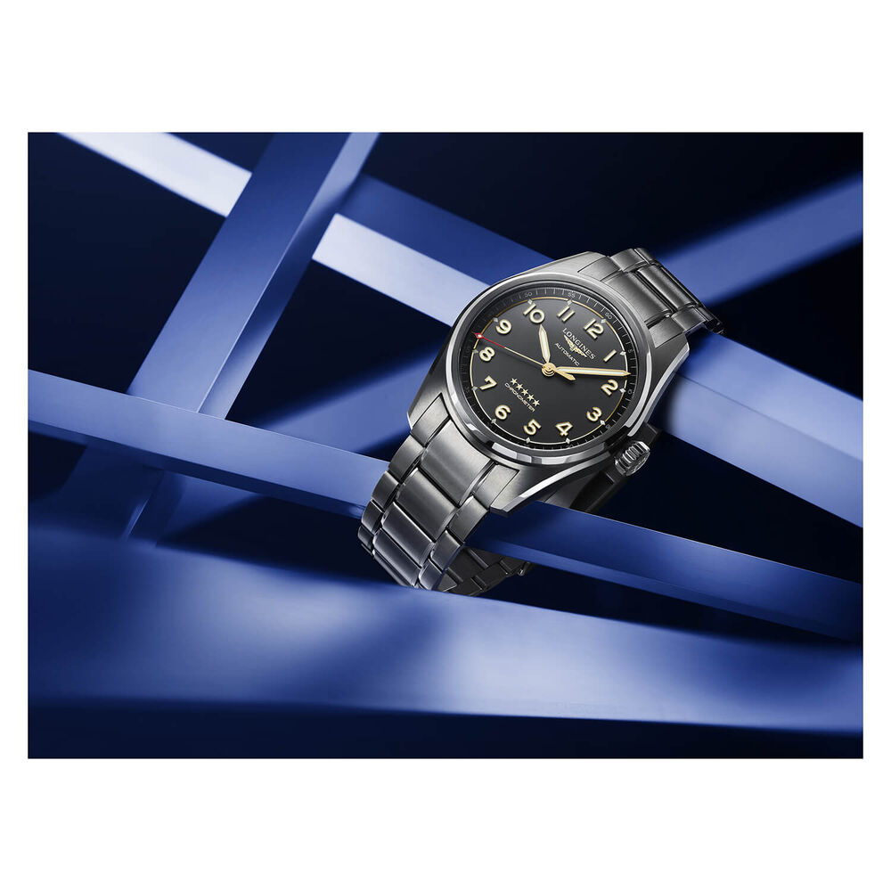 Longines Spirit 40mm Automatic Grey Dial Titanium Case Bracelet Watch image number 7