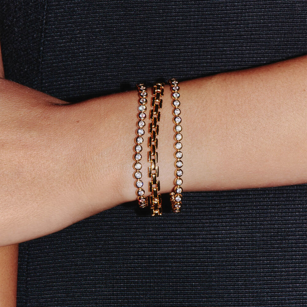 Missoma 18ct Gold Vermeil Sterling Silver Tennis Round Cubic Zirconia Bracelet
