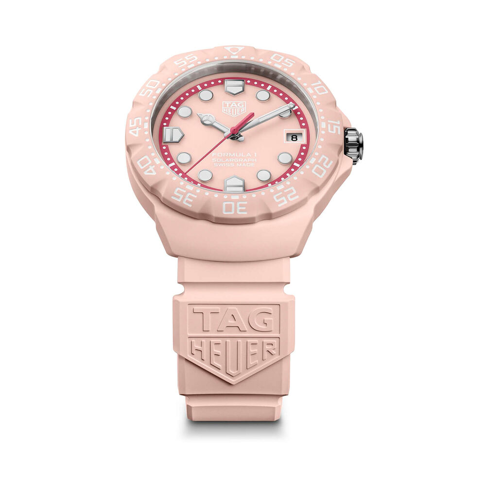 TAG Heuer Formula 1 Solargraph Pink Dial Rubber Strap Watch