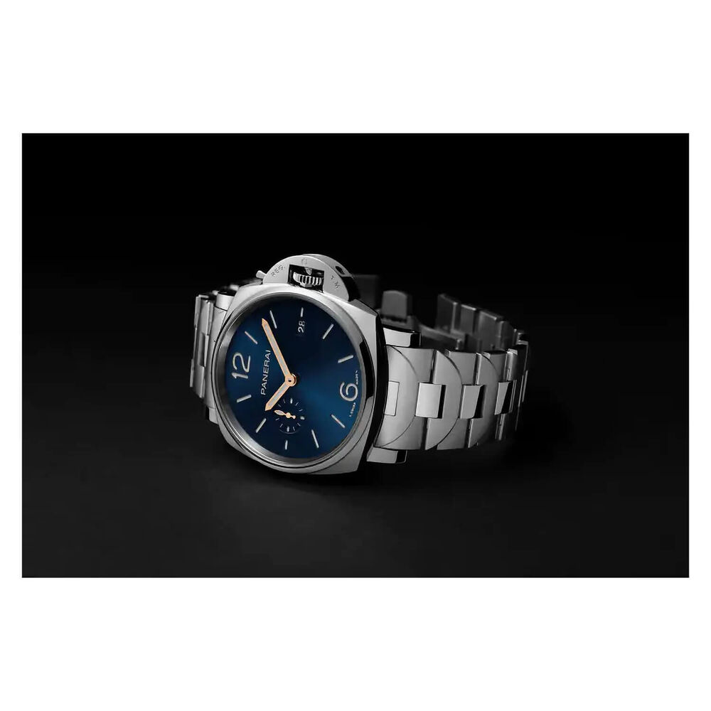 Panerai Luminor Due 42mm Blue Dial Silver Bracelet Watch image number 5